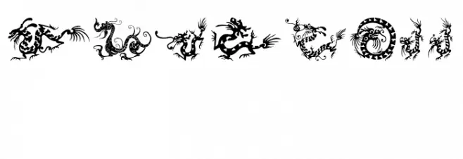 HFF Chinese Dragon خط أحرف كبيرة