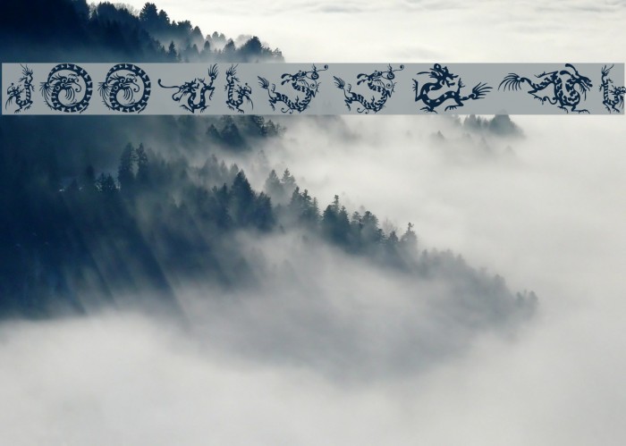 HFF Chinese Dragon Schriftart examples