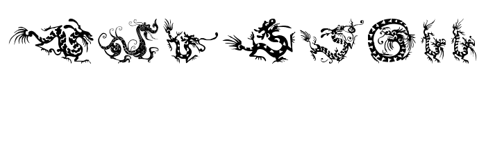 HFF Chinese Dragon Schriftart Kleinbuchstaben