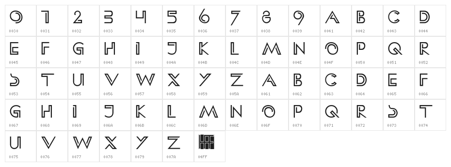HFF Clip Hanger Character Map