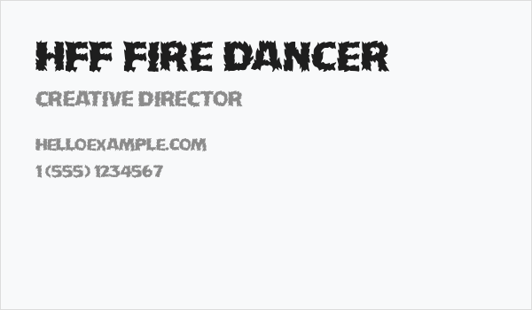 HFF Fire Dancer Business Card