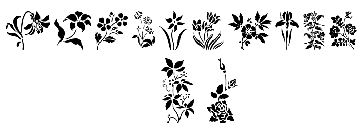 HFF Floral Stencil Font OTHER CHARS