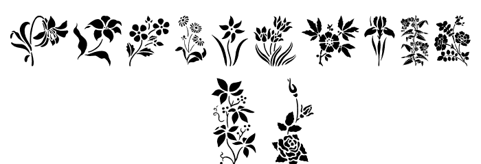 HFF Floral Stencil Font OTHER CHARS