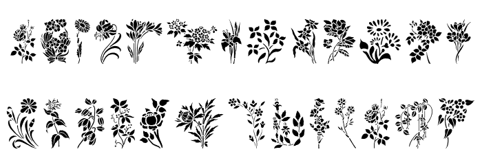 HFF Floral Stencil Font LOWERCASE