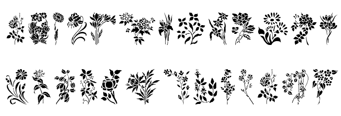 HFF Floral Stencil Font LOWERCASE