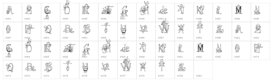HFF Kids Stuff Character Map