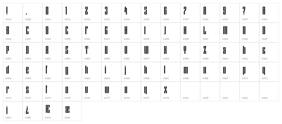 HFF Lasdof Twunyliven Character Map