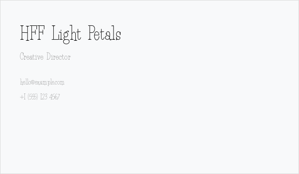 HFF Light Petals Business Card