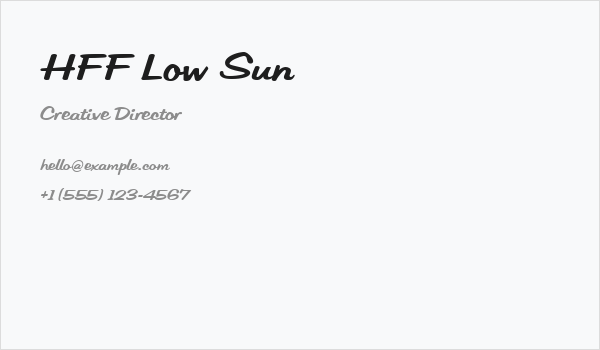 HFF Low Sun Business Card