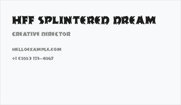 HFF Splintered Dream Business Card