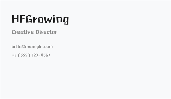 HFGrowing Business Card