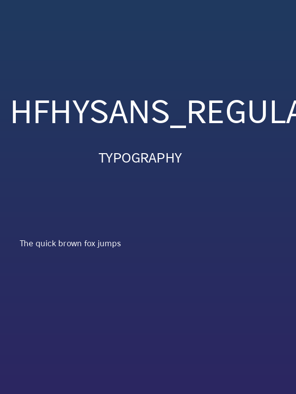 HFHySans_Regular Poster