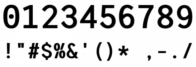 HFMonorita Bold Font OTHER CHARS