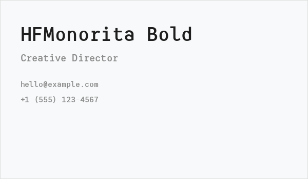 HFMonorita Bold Business Card