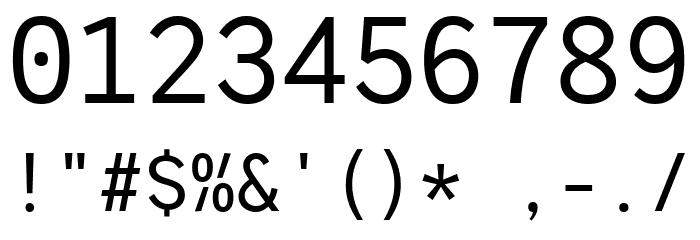 HFMonorita Light Font OTHER CHARS