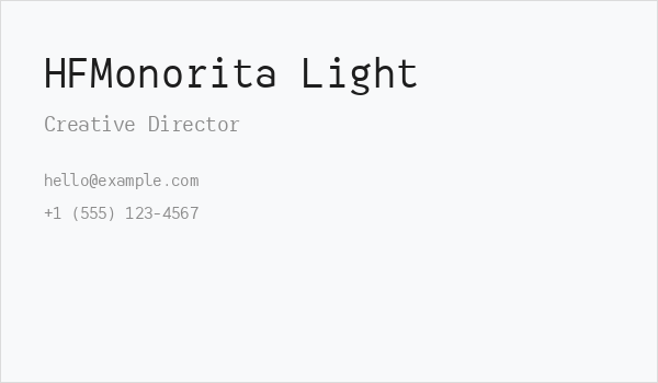 HFMonorita Light Business Card
