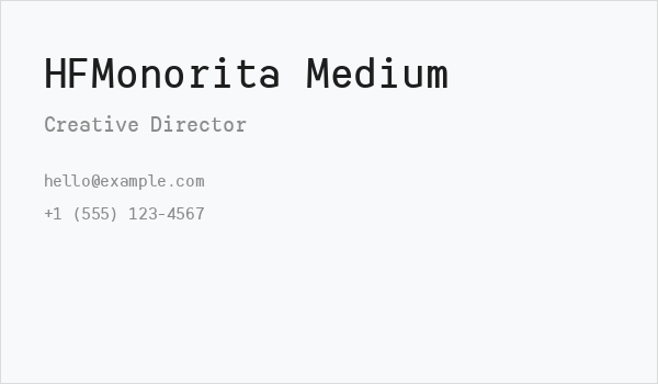 HFMonorita Medium Business Card