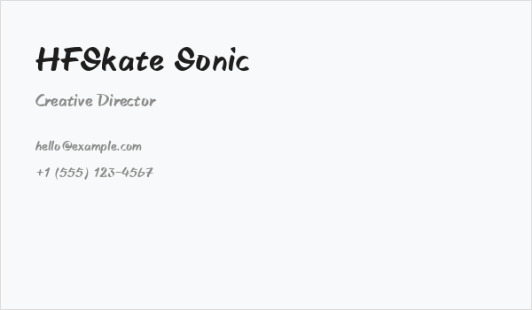 HFSkate Sonic Business Card