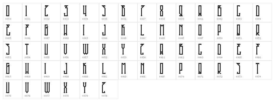 HFraternal-Bold Character Map
