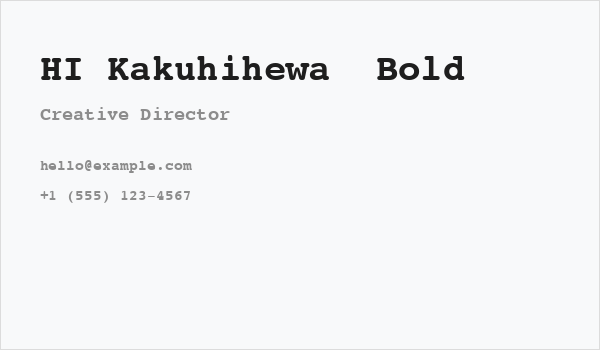 HI Kakuhihewa  Bold Business Card