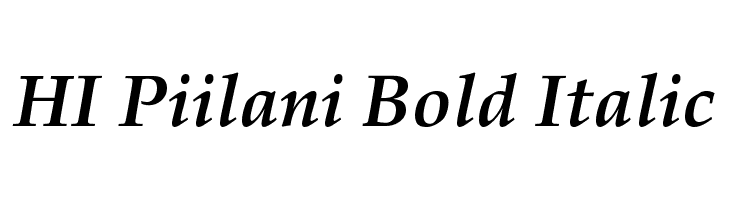 HI Piilani Bold Italic Font