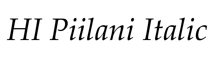 HI Piilani Italic Font