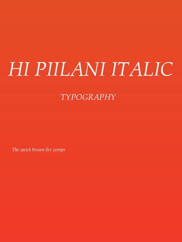 HI Piilani Italic Poster