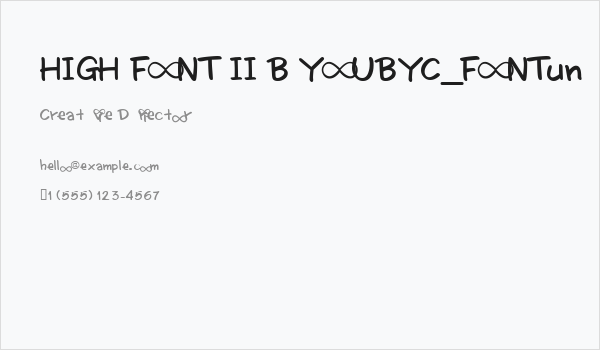 HIGH FONT II B YOUBYC_FONTunik Business Card