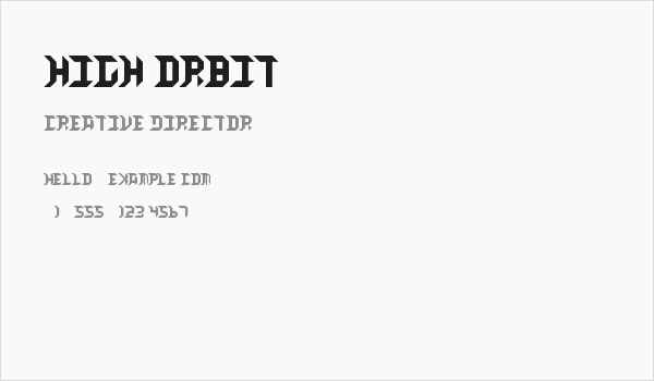 HIGH ORBIT Business Card