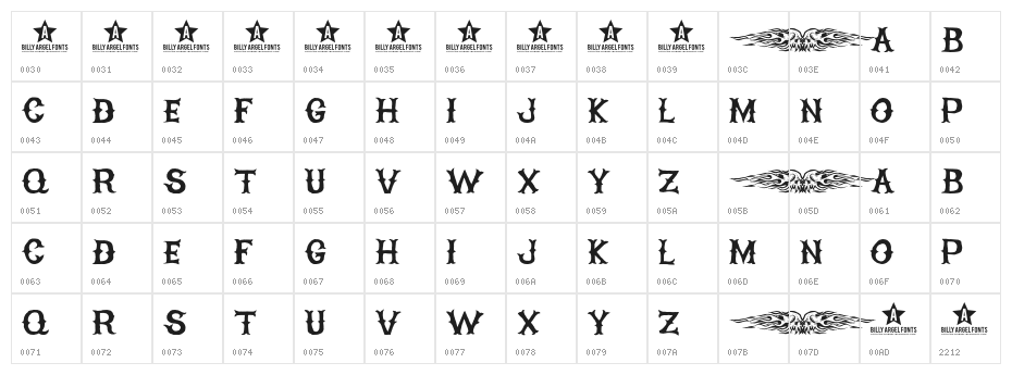 HIGHONFIRE Character Map