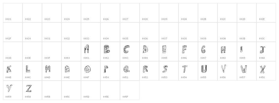 HIPTRONIC Character Map