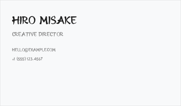 HIRO MISAKE Business Card