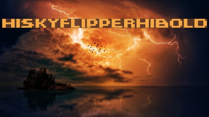 HISKYFLIPPERHIBOLD Schriftart examples
