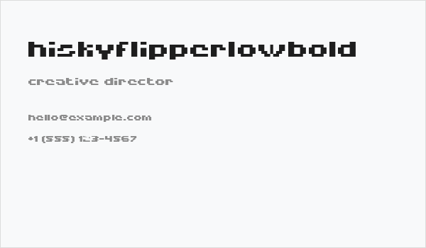 HISKYFLIPPERLOWBOLD Business Card