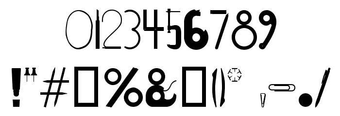 HITAGISTATIONERY Font OTHER CHARS