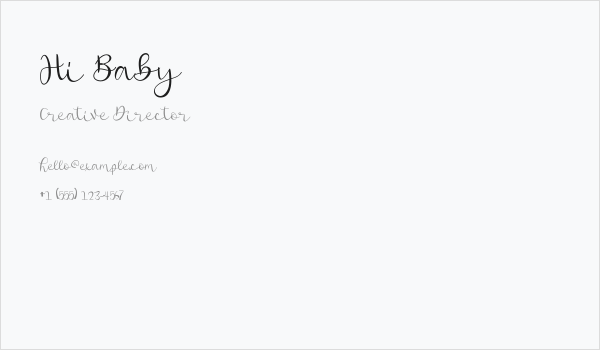 Hi Baby Business Card
