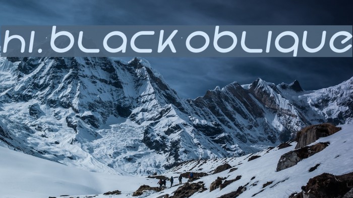 Hi. Black Oblique Font examples