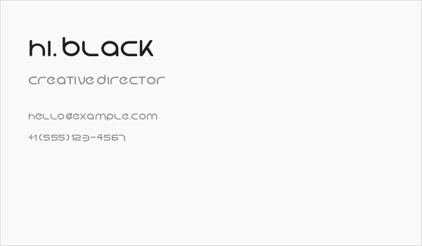 Hi. Black Business Card