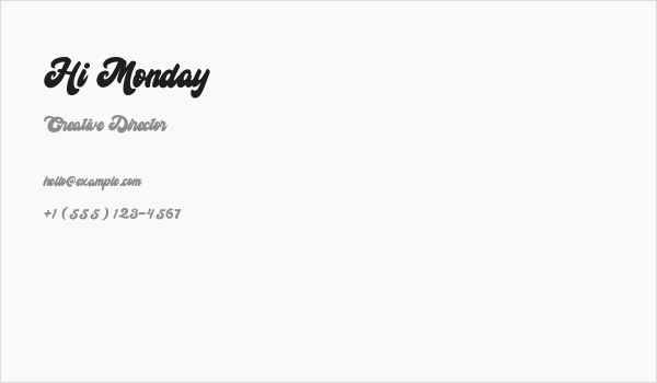 Hi Monday Business Card