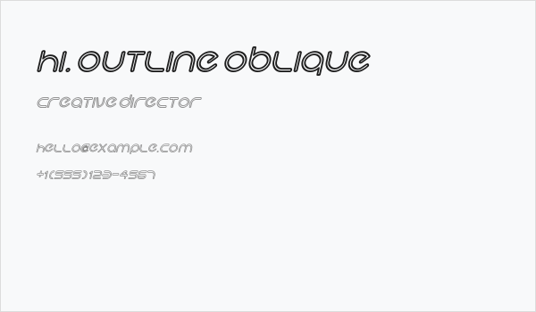 Hi. Outline Oblique Business Card