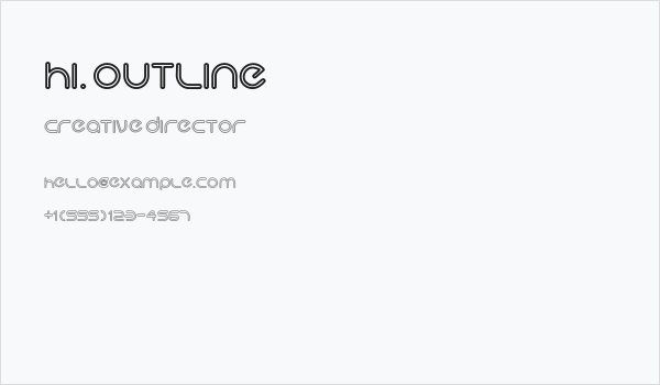 Hi. Outline Business Card