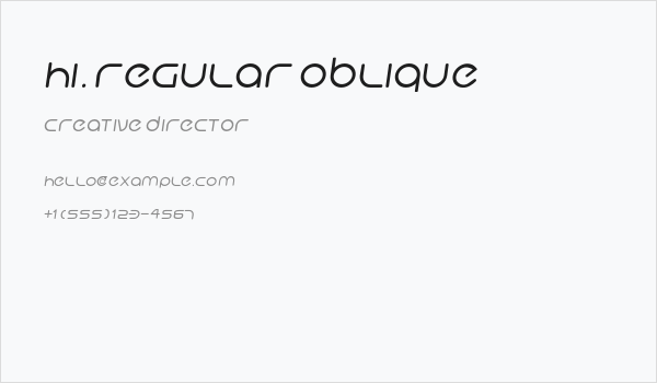 Hi. Regular Oblique Business Card