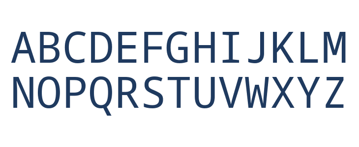 Hibur Mono Regular Uppercase