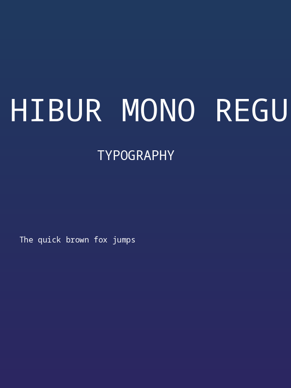 Hibur Mono Regular Poster