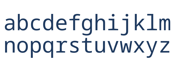 Hibur Mono Regular Lowercase