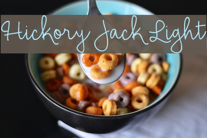 Hickory Jack Light Font examples