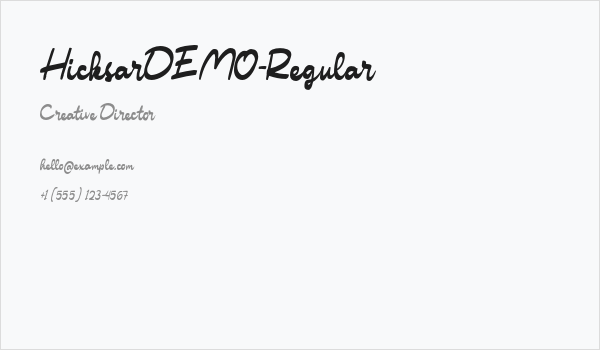 HicksarDEMO-Regular Business Card