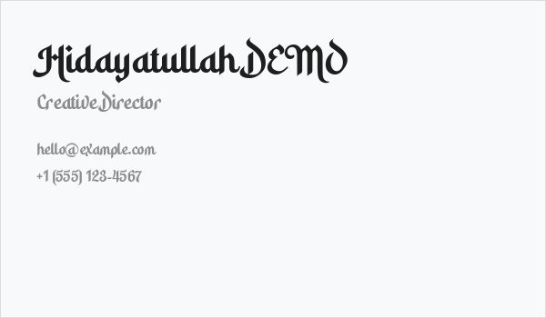 Hidayatullah DEMO Business Card