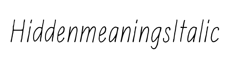 Hidden meanings Italic  لخطوط تنزيل