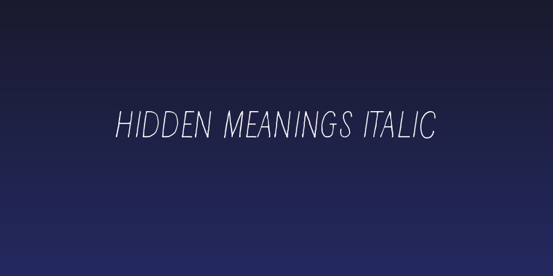 Hidden meanings Italic Social Header